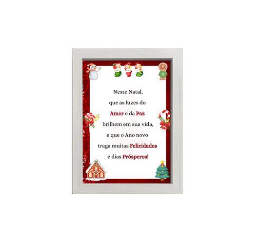 Porta Retrato Branco 15x21 Com Carta de Feliz Natal